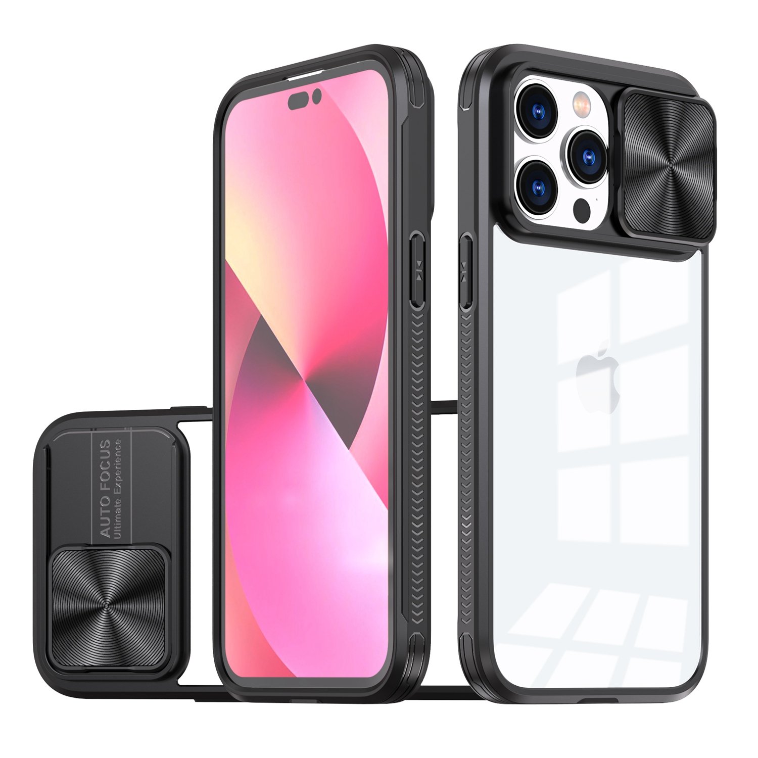 for iphone 15 plus fusion transparent clear hybrid case cover black