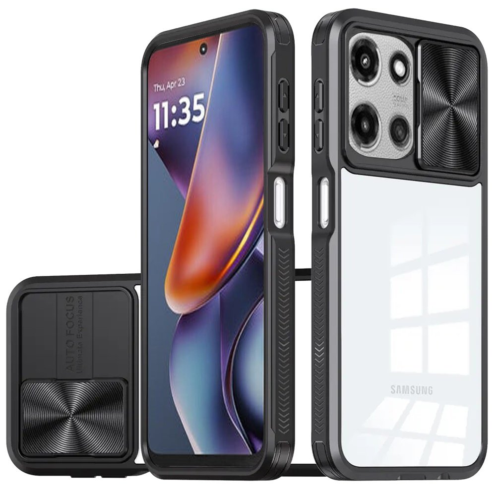 for moto g 5g 2025/2026 g play 2026 fusion transparent clear hybrid case cover black