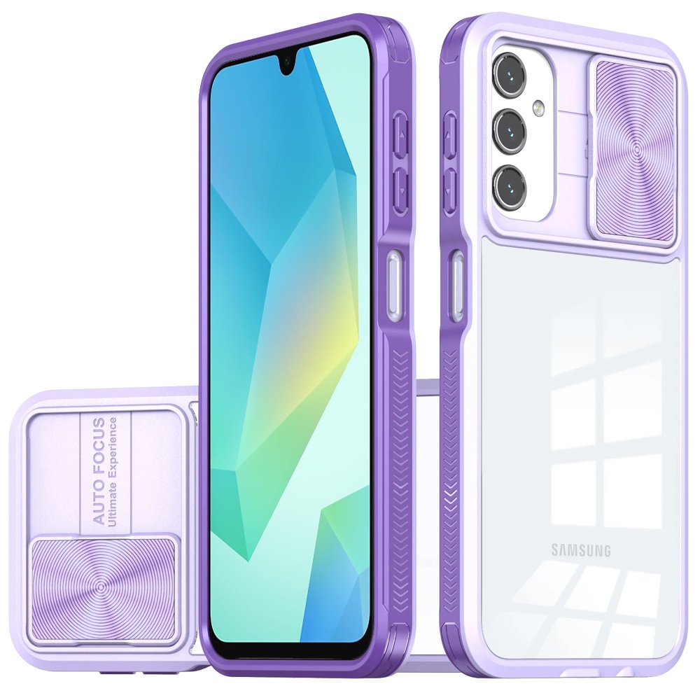 for samsung a16 5g fusion transparent clear hybrid case cover purple