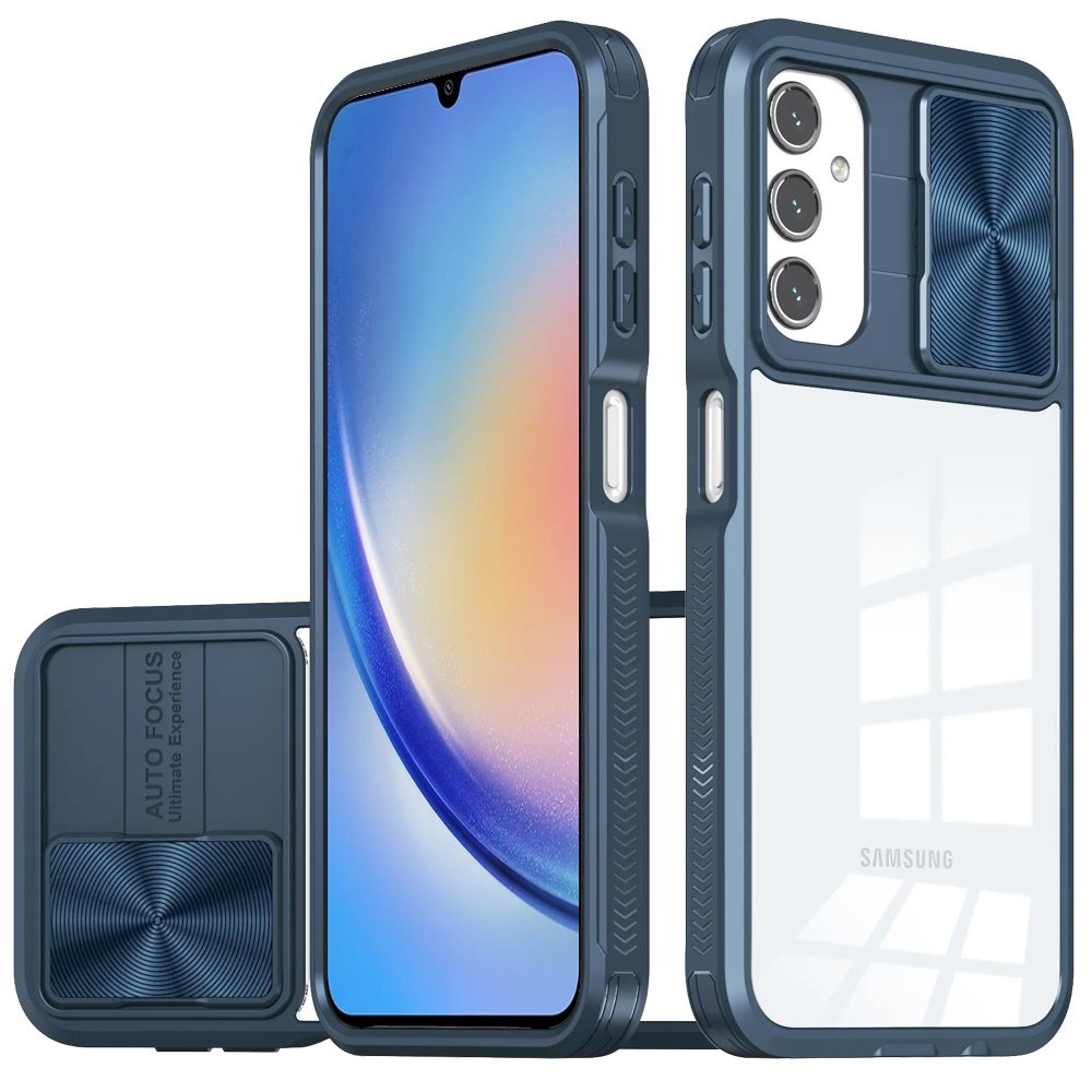 for samsung a15 5g fusion transparent clear hybrid case cover blue