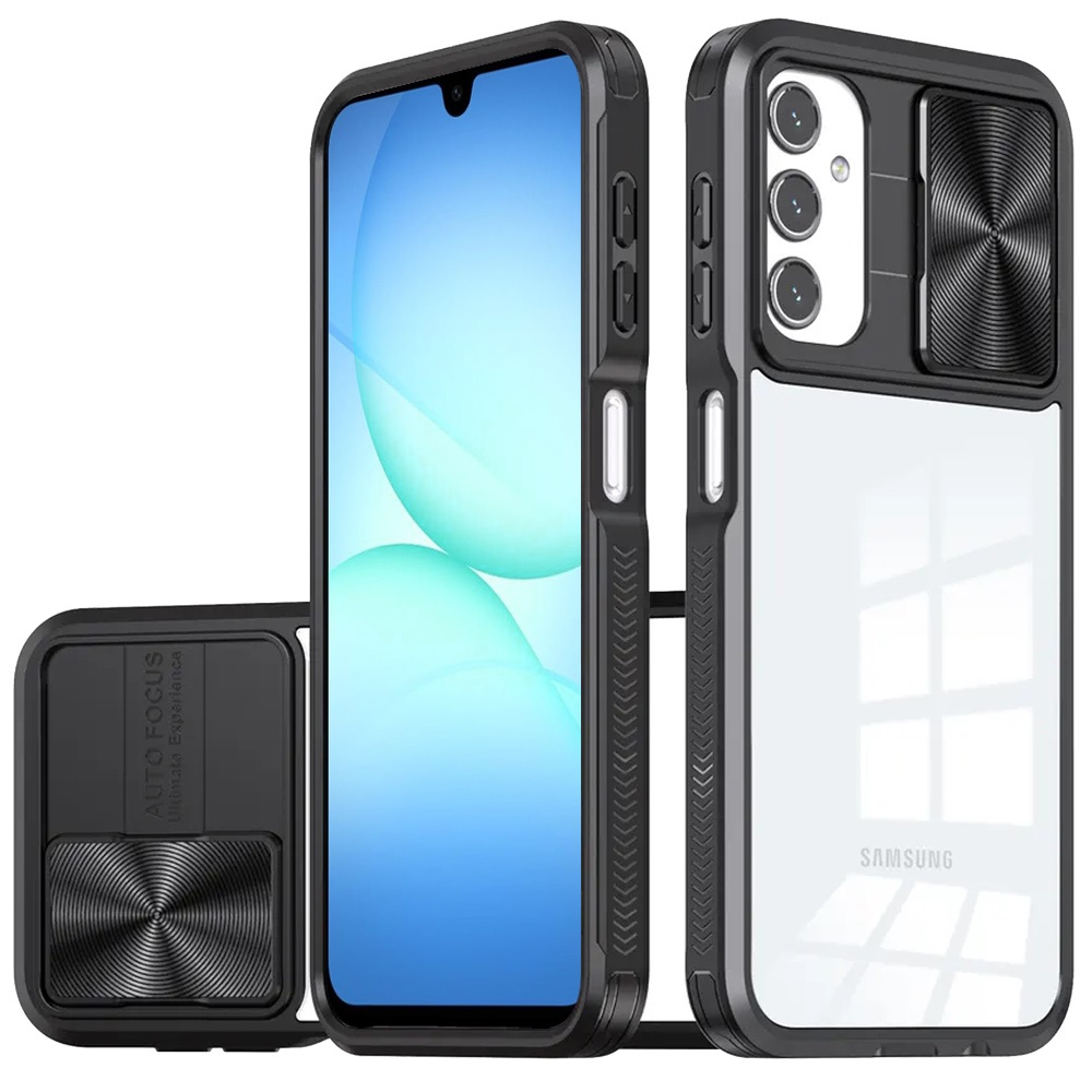for samsung a17 5g fusion transparent clear hybrid case cover black