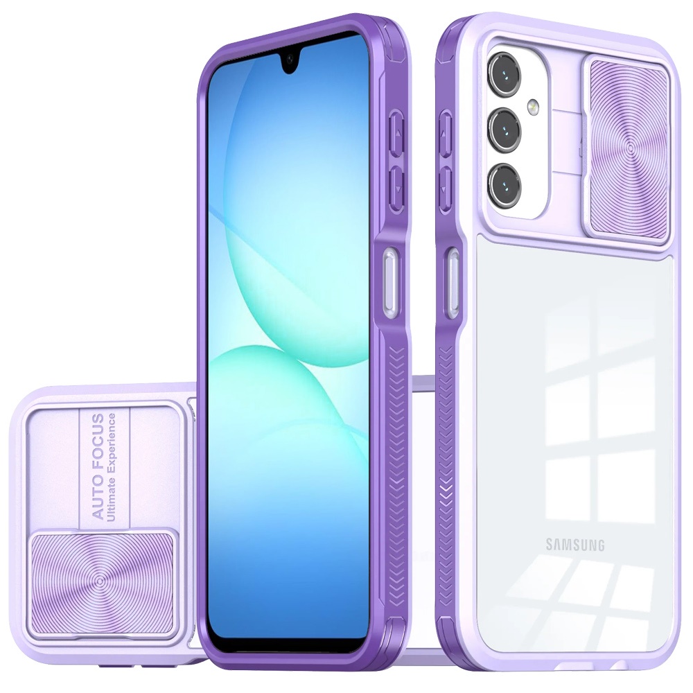 for samsung a17 5g fusion transparent clear hybrid case cover purple