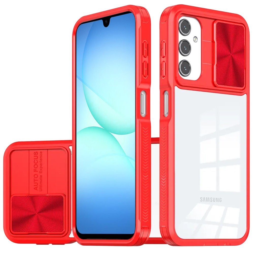 for samsung a17 5g fusion transparent clear hybrid case cover red
