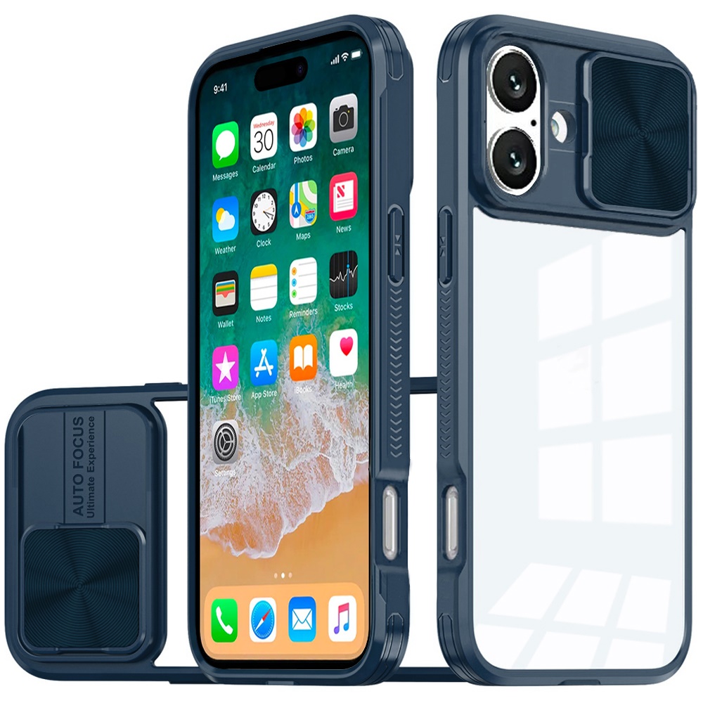 for iphone 16 plus 6.7 inch fusion transparent clear hybrid case cover blue