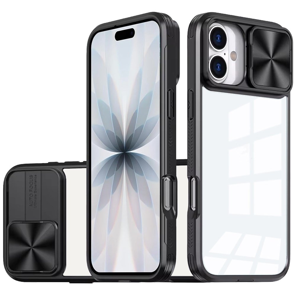 for iphone 17 fusion transparent clear hybrid case cover black