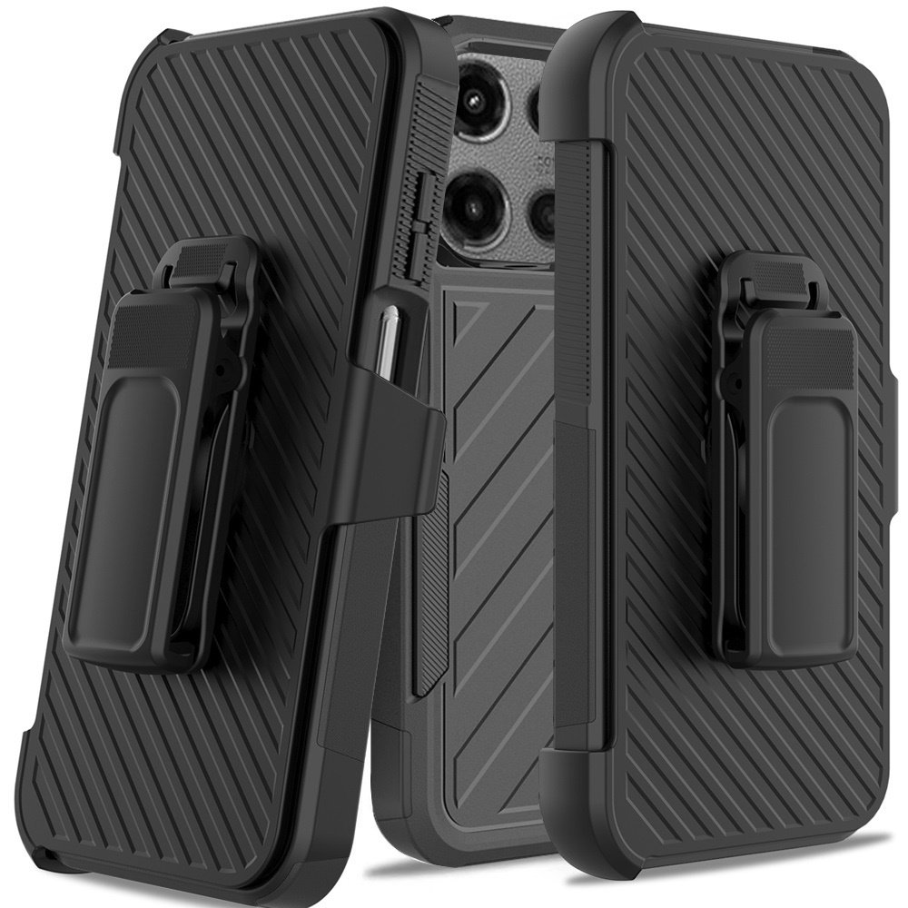 for motorola edge 2025 noble lined shockproof dual layer hybrid black/black