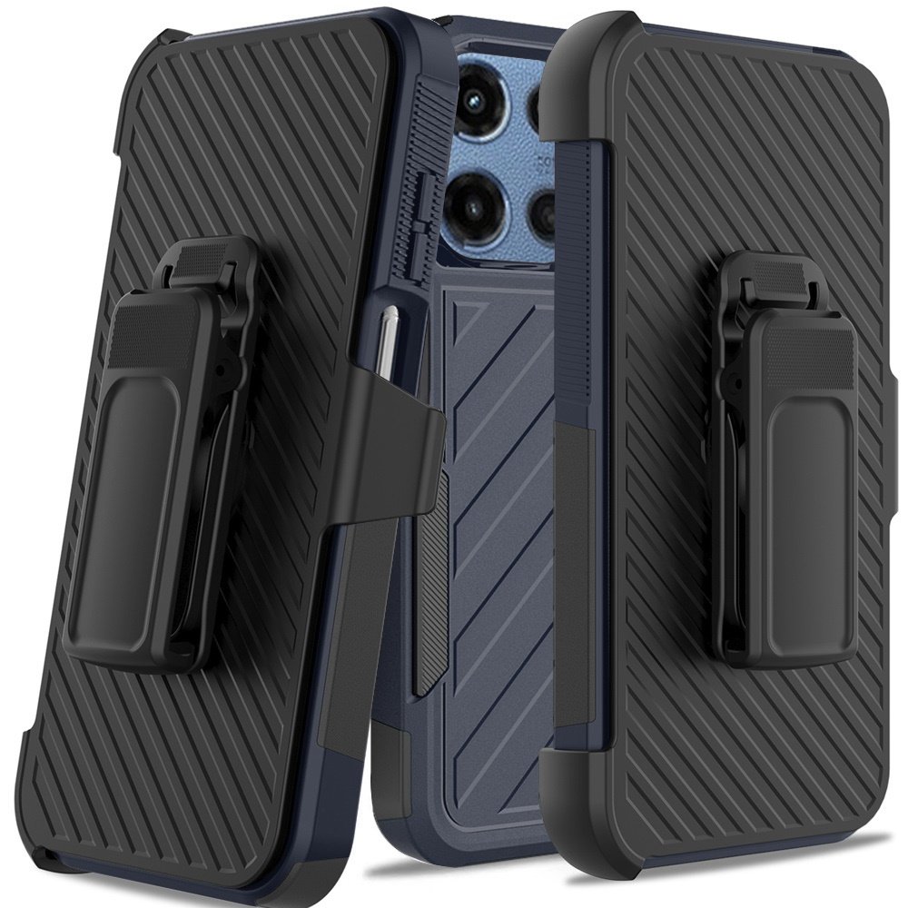 for motorola edge 2025 noble lined shockproof dual layer hybrid blue/black