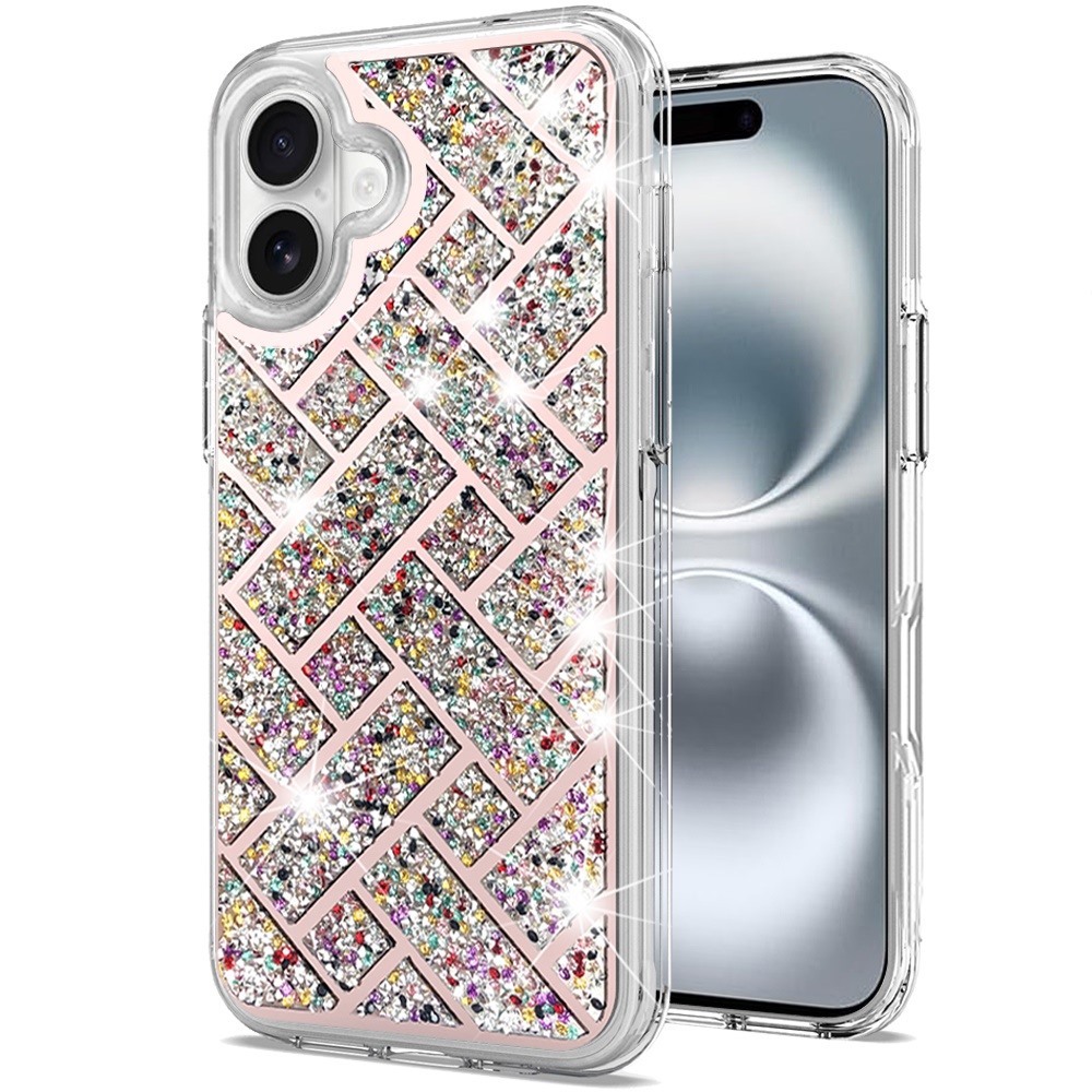 for iphone 16 6.1 inch bling hybrid case cover c