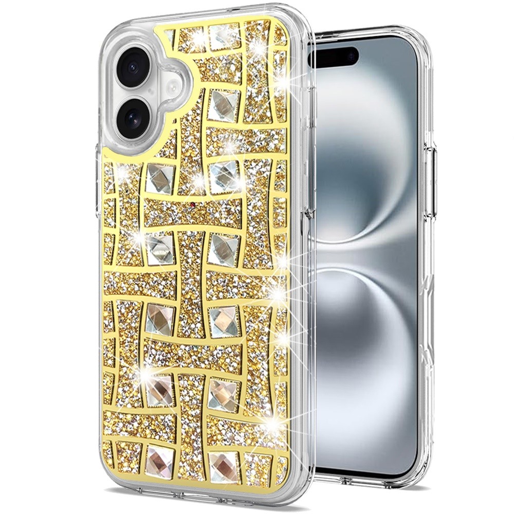 for iphone 16 6.1 inch bling hybrid case cover i