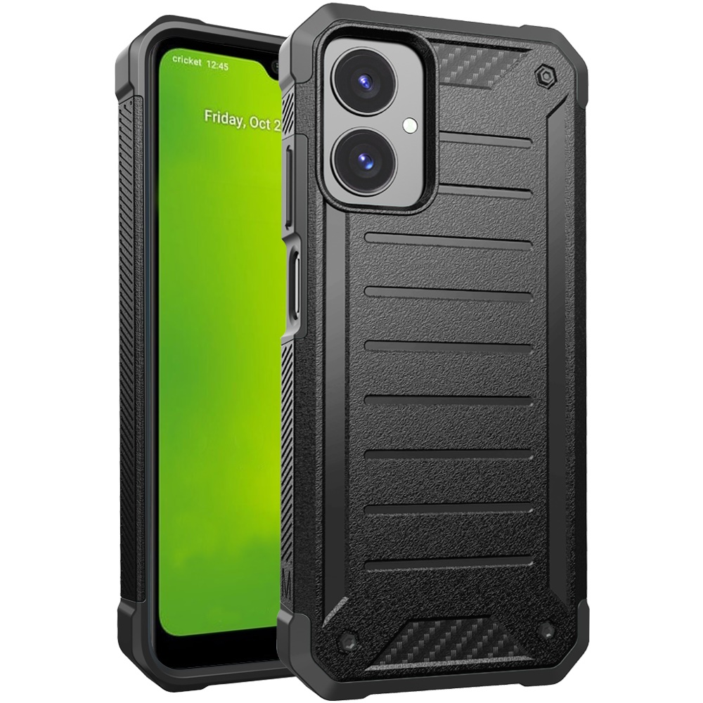 for cricket icon 2026 (new regular version) premium tough lined design hybrid case cover black