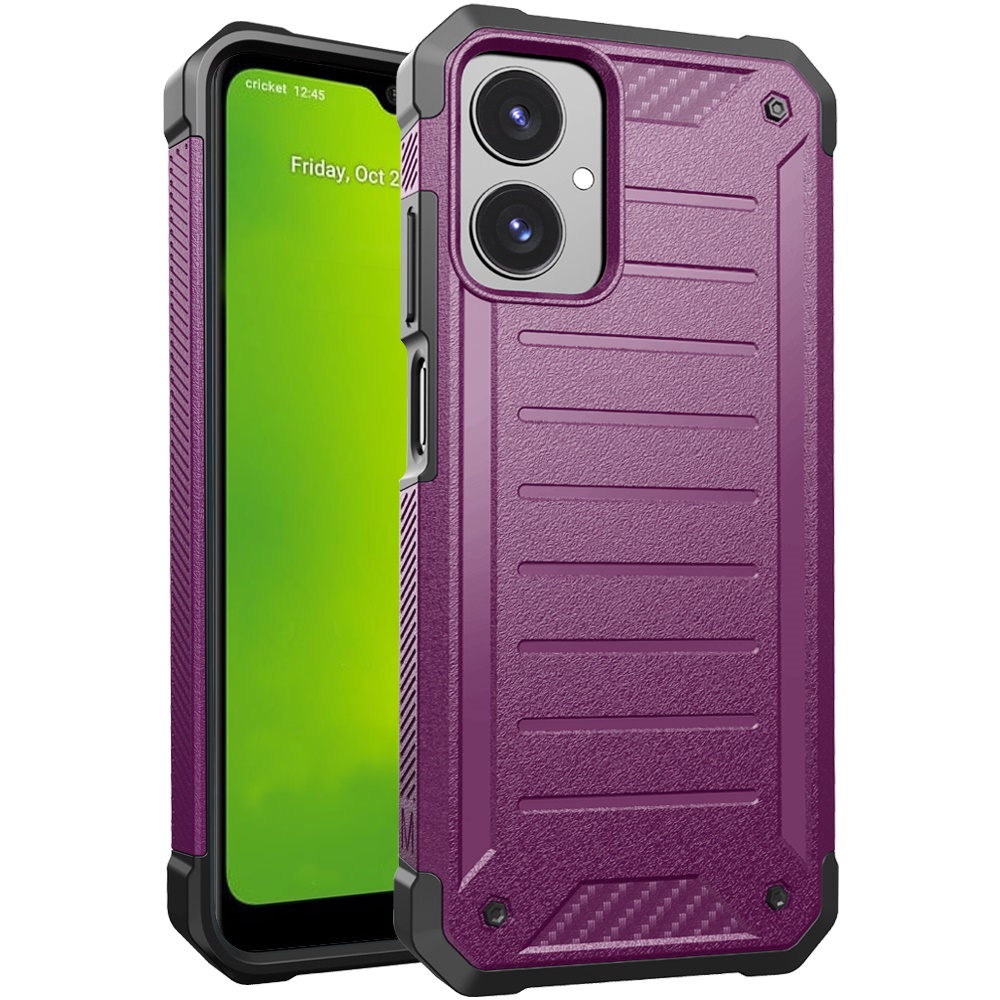 for cricket icon 2026 (new regular version) premium tough lined design hybrid case cover dark purple