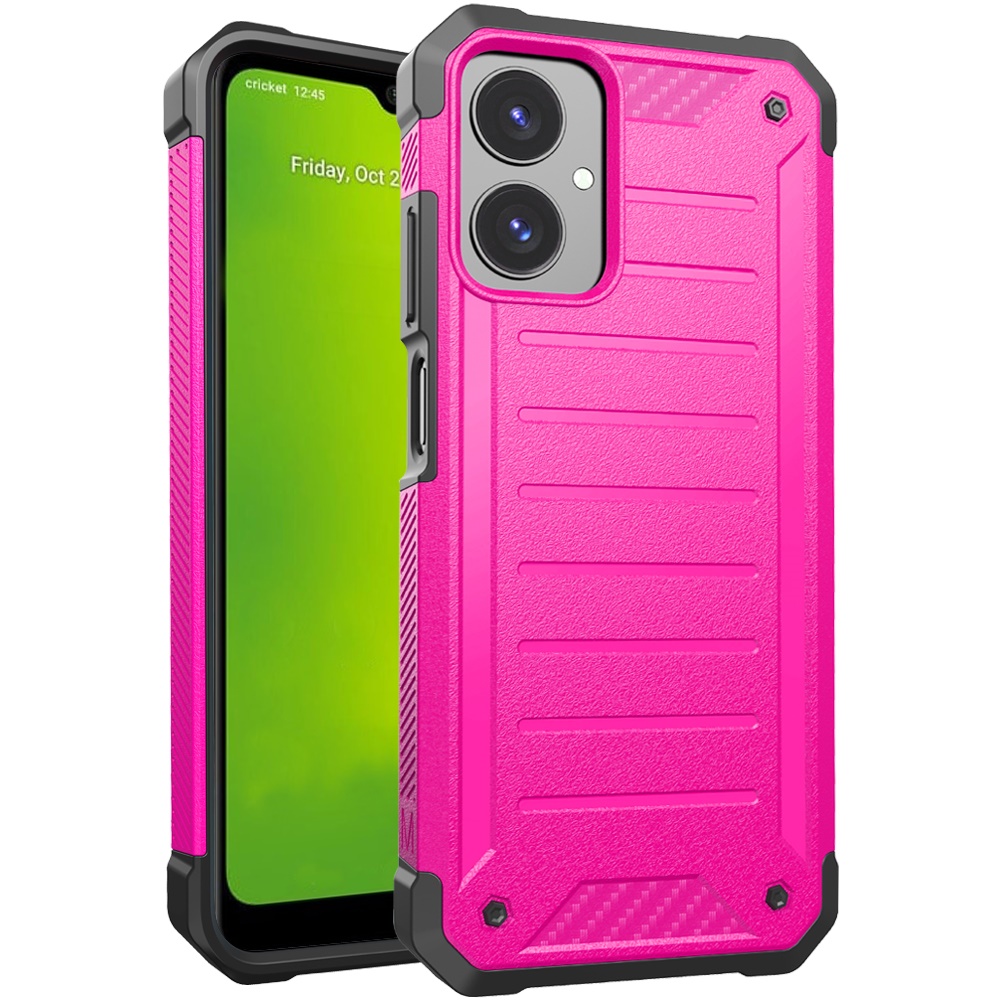 for cricket icon 2026 (new regular version) premium tough lined design hybrid case cover hot pink
