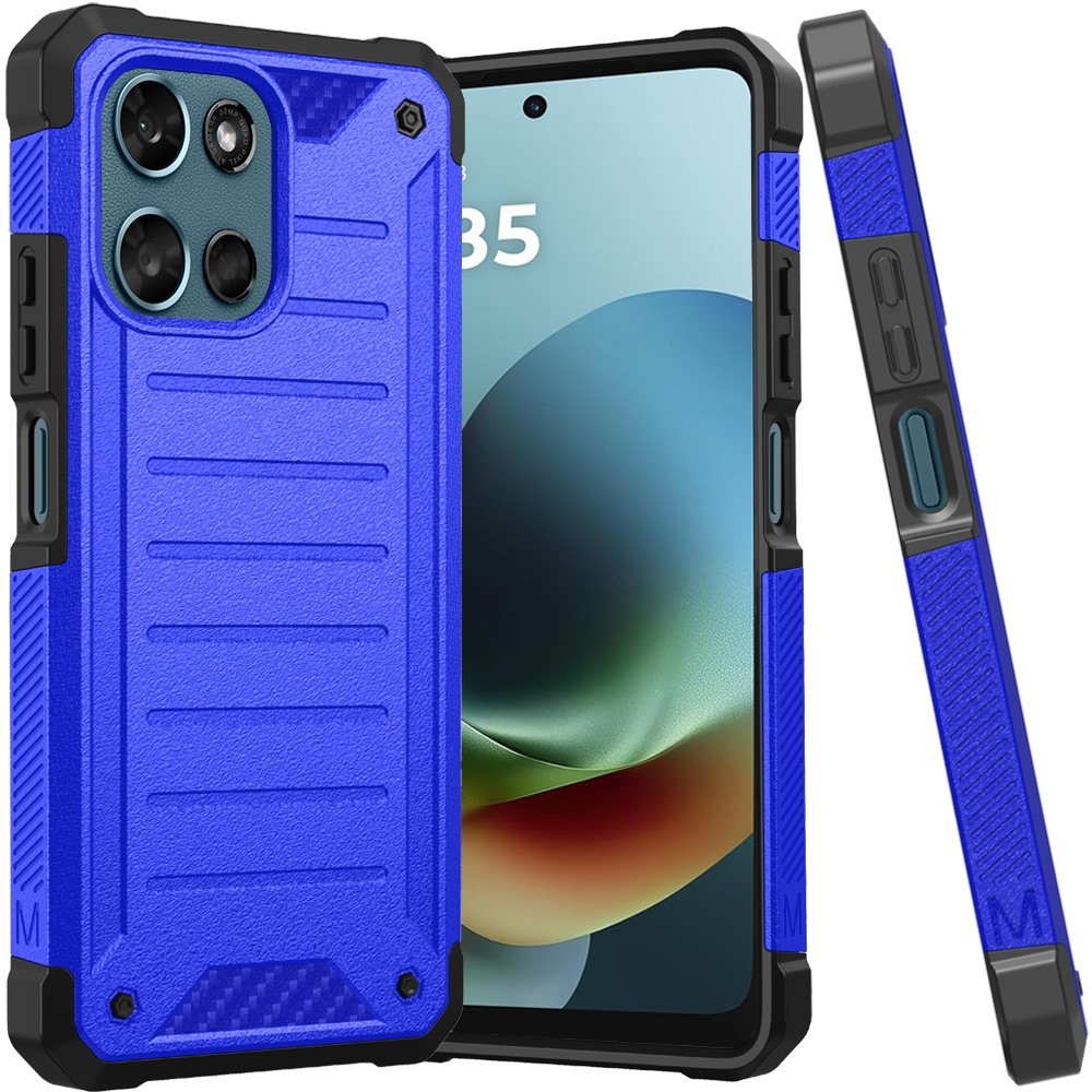 for moto g 5g 2025/2026 / g play 2026 premium tough lined design hybrid case cover blue