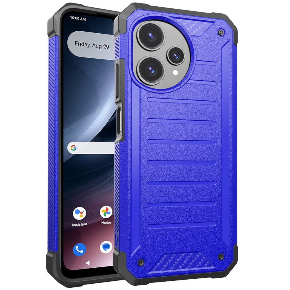 for cricket icon plus (plus version only) premium tough lined design hybrid case cover blue
