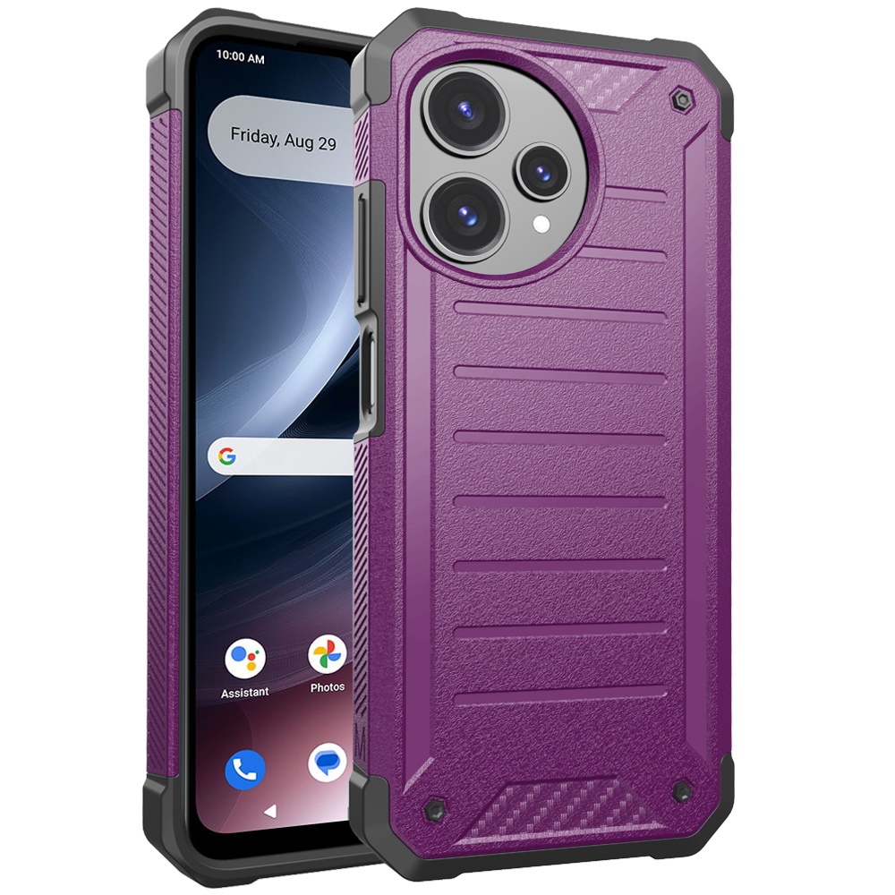for cricket icon pro (pro version only) premium tough lined design hybrid case cover dark purple