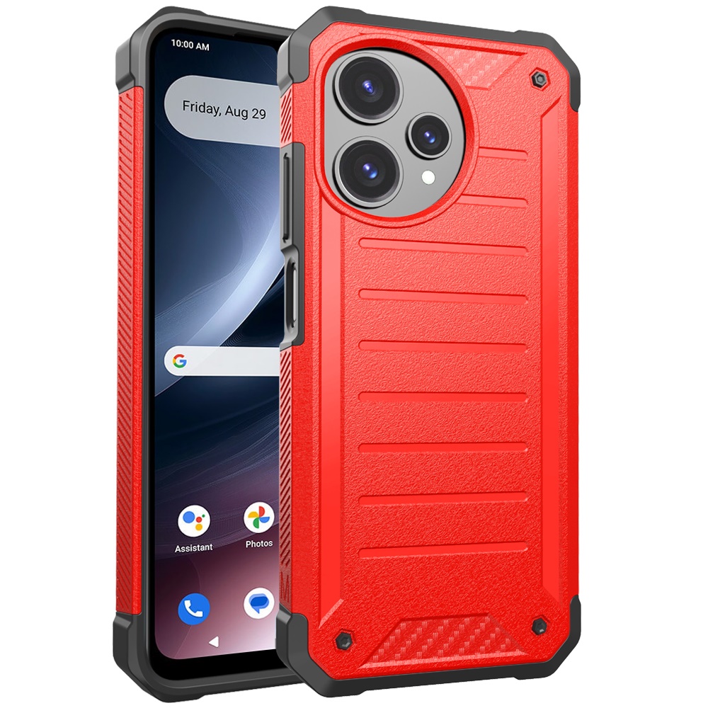 for cricket icon pro (pro version only) premium tough lined design hybrid case cover red