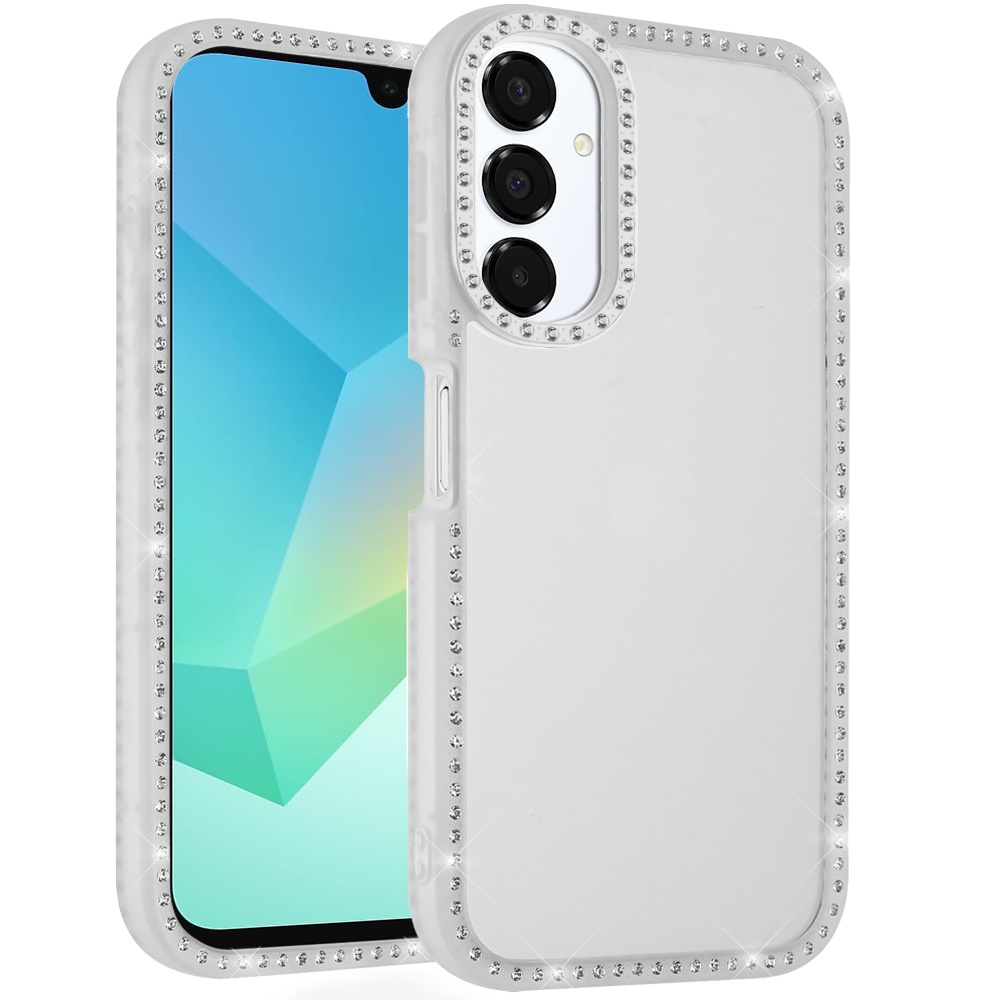 for samsung a16 5g novelty full diamond all around transparent hybrid case clear