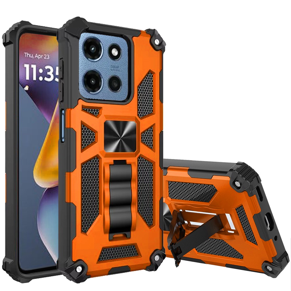 for moto g 5g 2025/2026 / g play 2026 machine design hybrid with kickstand cosmic orange
