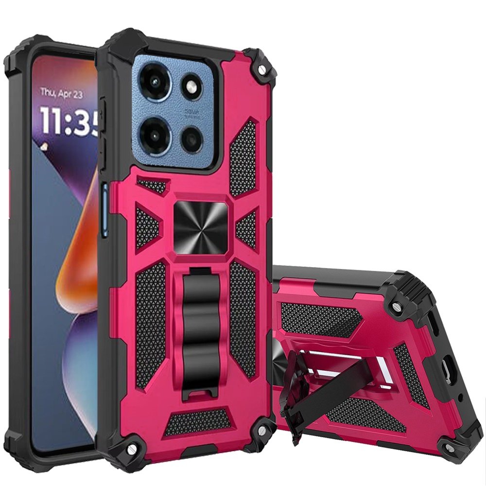 for moto g 5g 2025/2026 g play 2026 machine design hybrid with kickstand hot pink