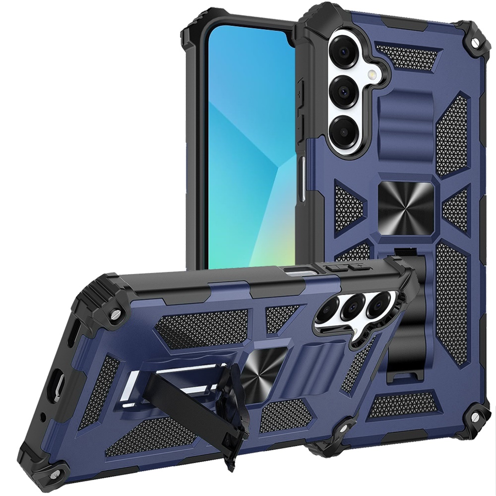 for samsung a16 5g machine design hybrid with kickstand dark blue