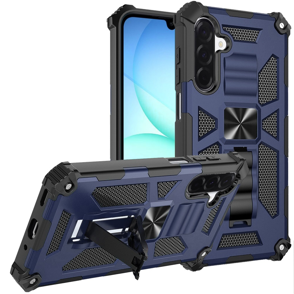 for samsung a17 5g machine design hybrid with kickstand dark blue