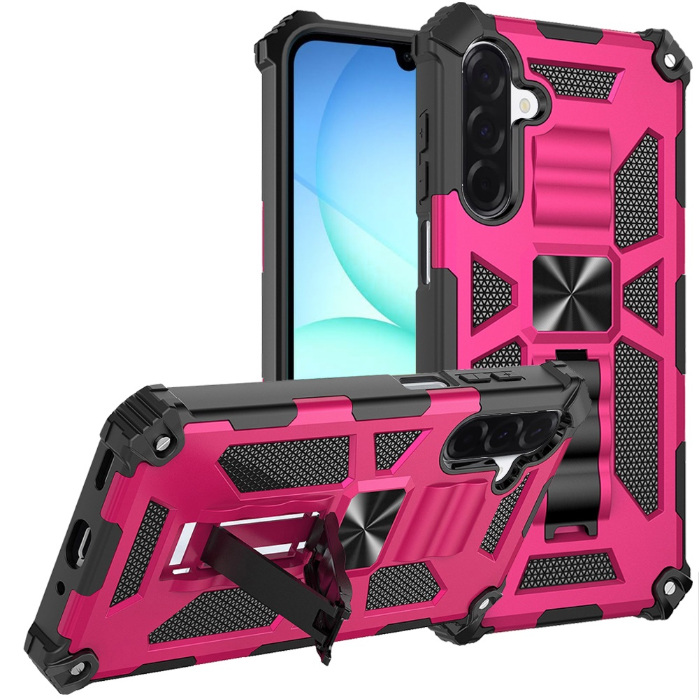 for samsung a17 5g machine design hybrid with kickstand hot pink