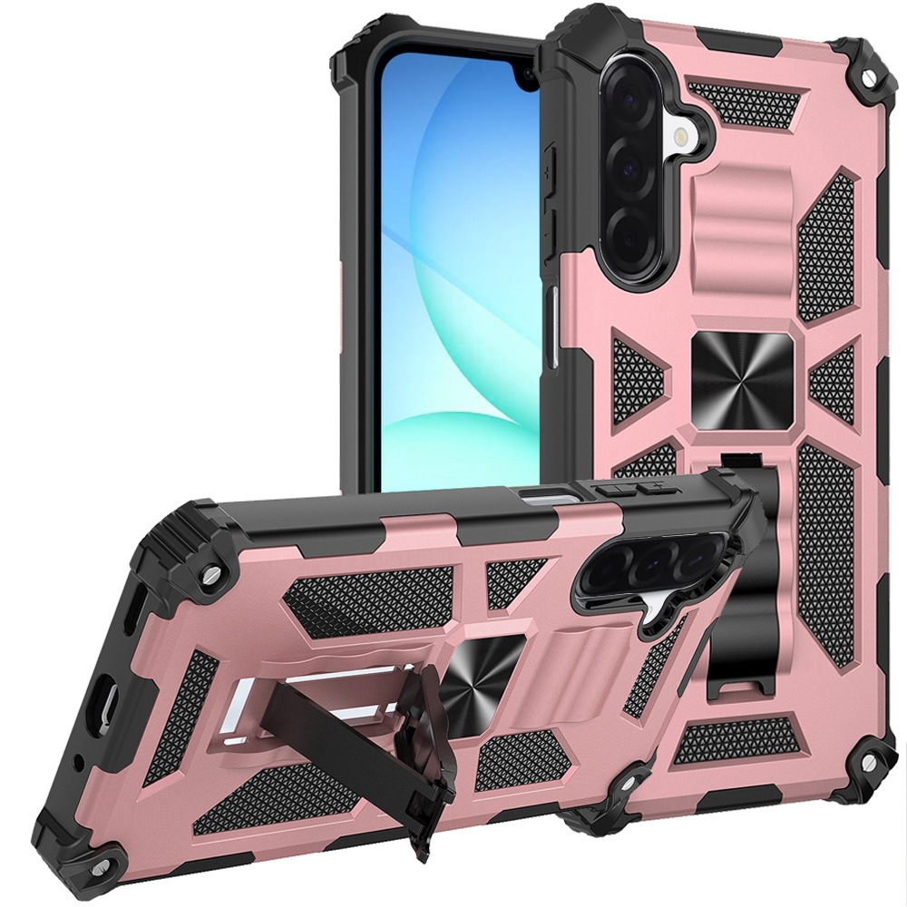 for samsung a17 5g machine design hybrid with kickstand rose gold