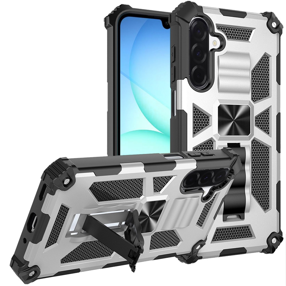 for samsung a17 5g machine design hybrid with kickstand silver