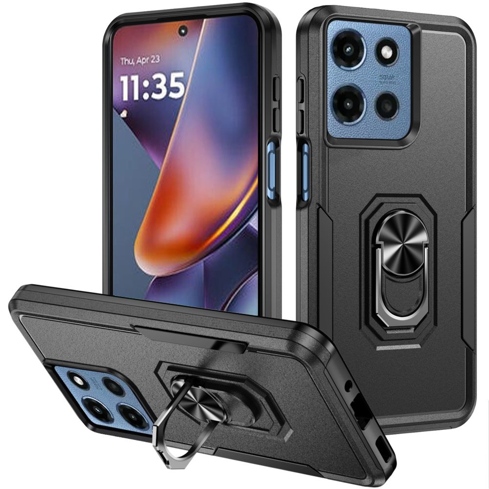 for moto g 5g 2025/2026 g play 2026 tough hybrid with ring stand case black