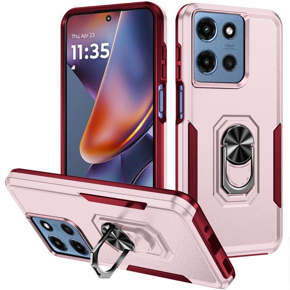 for moto g 5g 2025/2026 g play 2026 tough hybrid with ring stand case pink