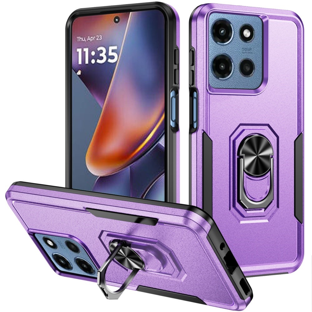 for moto g 5g 2025/2026 g play 2026 tough hybrid with ring stand case purple