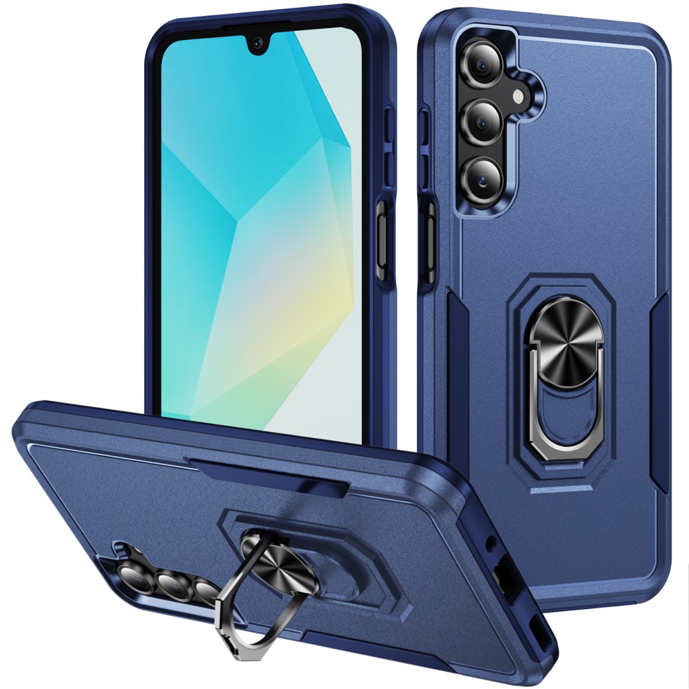 for samsung a16 5g tough hybrid with ring stand case dark blue