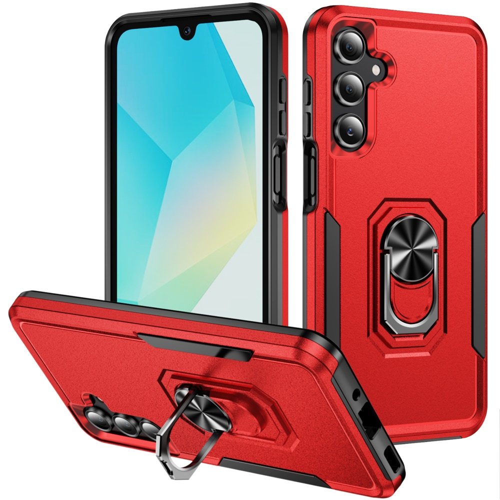 for samsung a16 5g tough hybrid with ring stand case red
