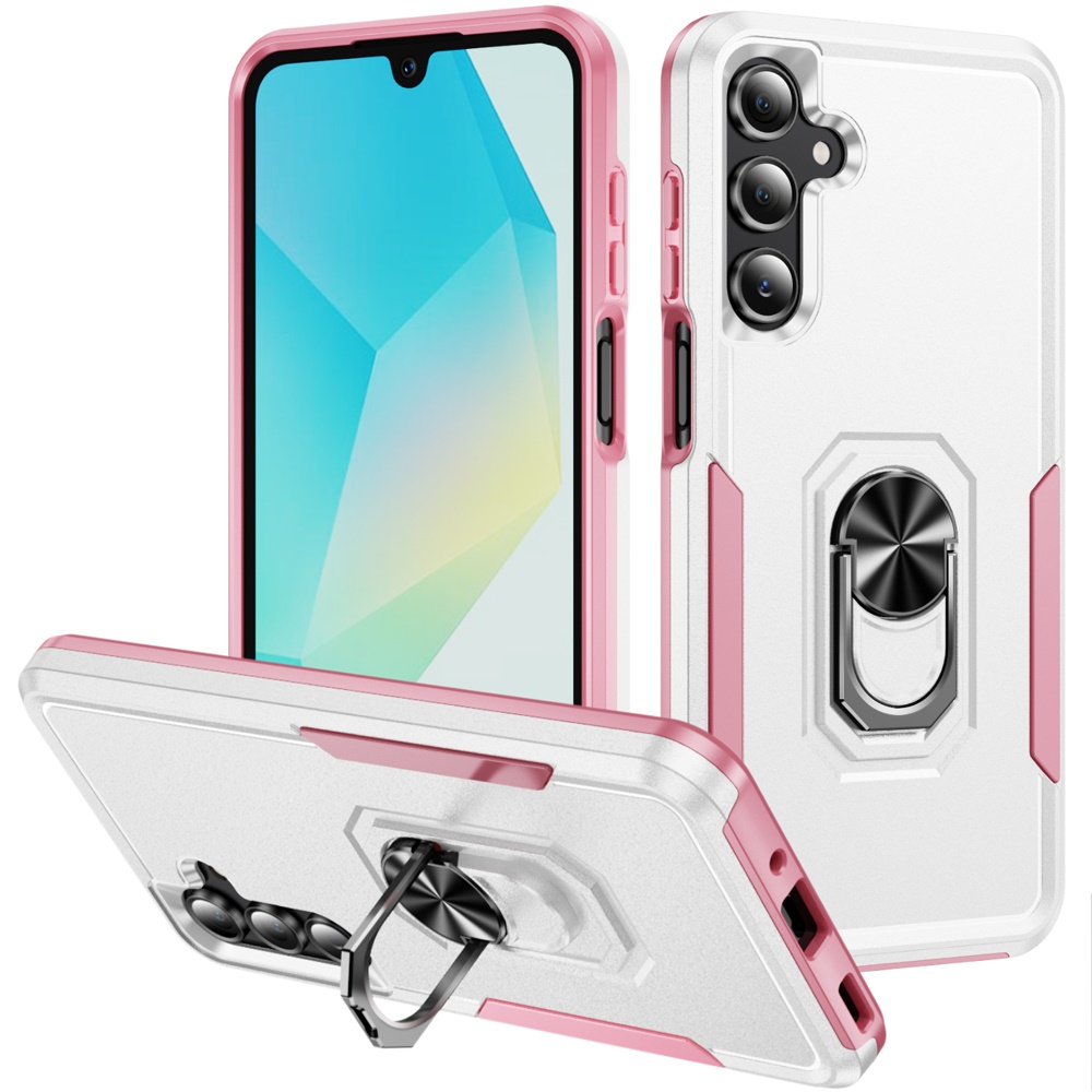 for samsung a16 5g tough hybrid with ring stand case white