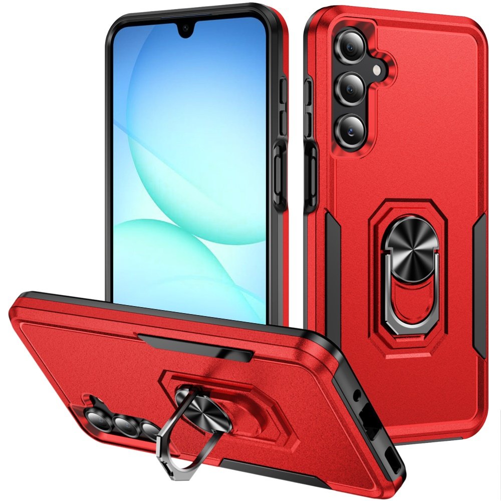 for samsung a17 5g tough hybrid with ring stand case red