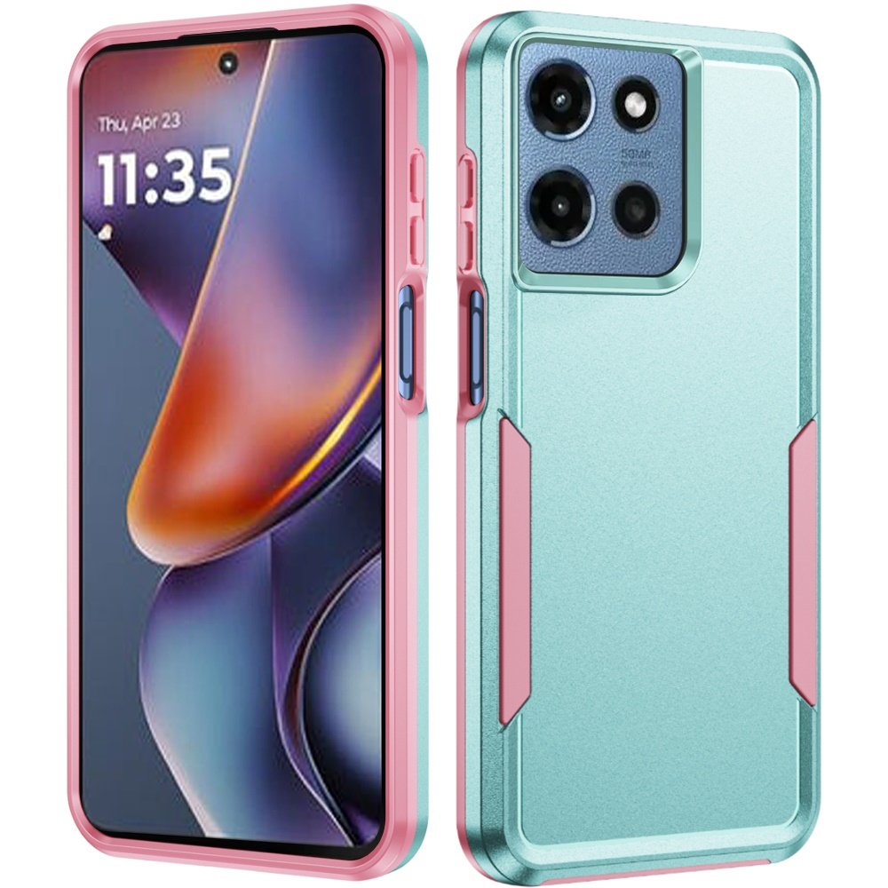 for moto g 5g 2025/2026 g play 2026 tough hybrid case teal/pink