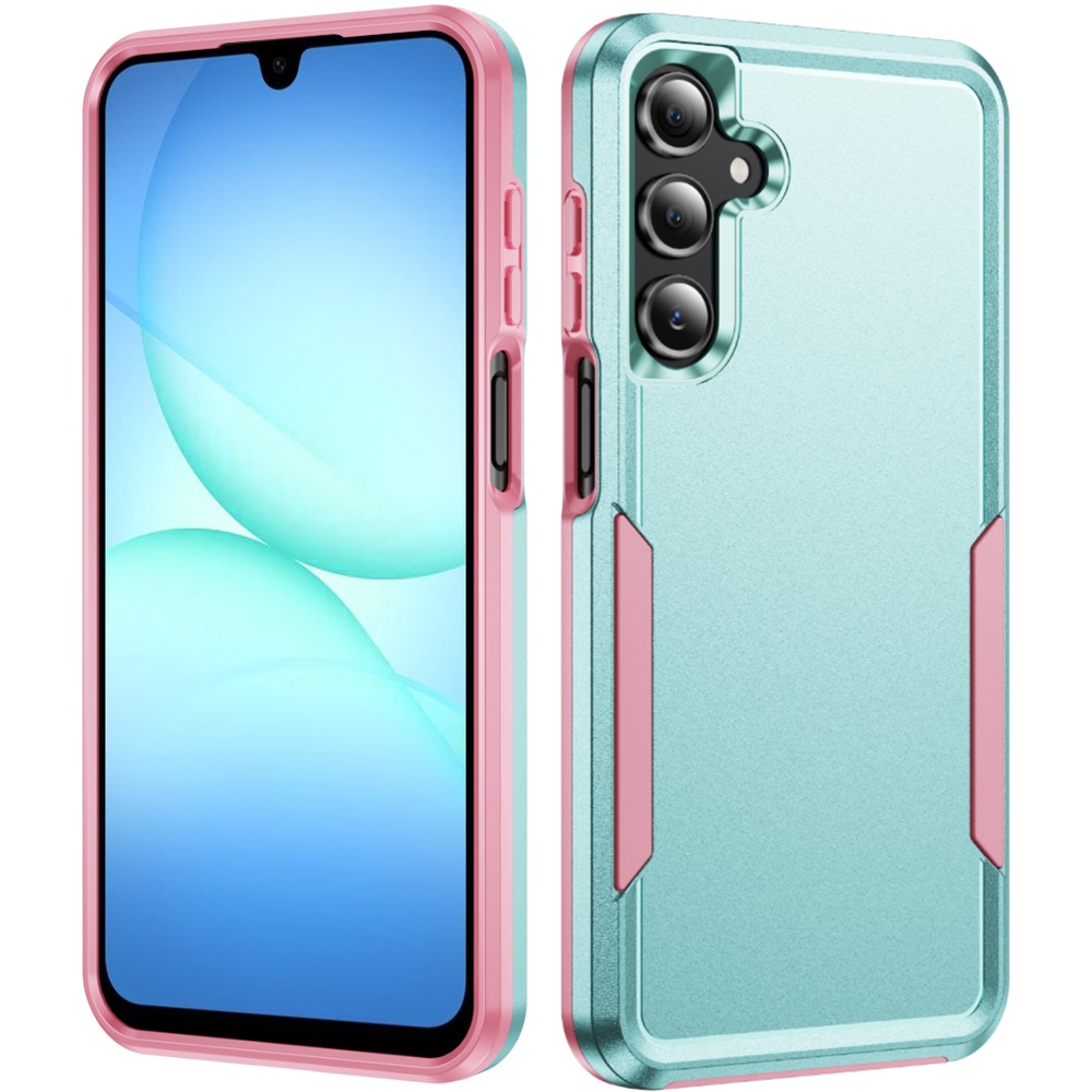 for samsung a17 5g tough hybrid case teal/pink