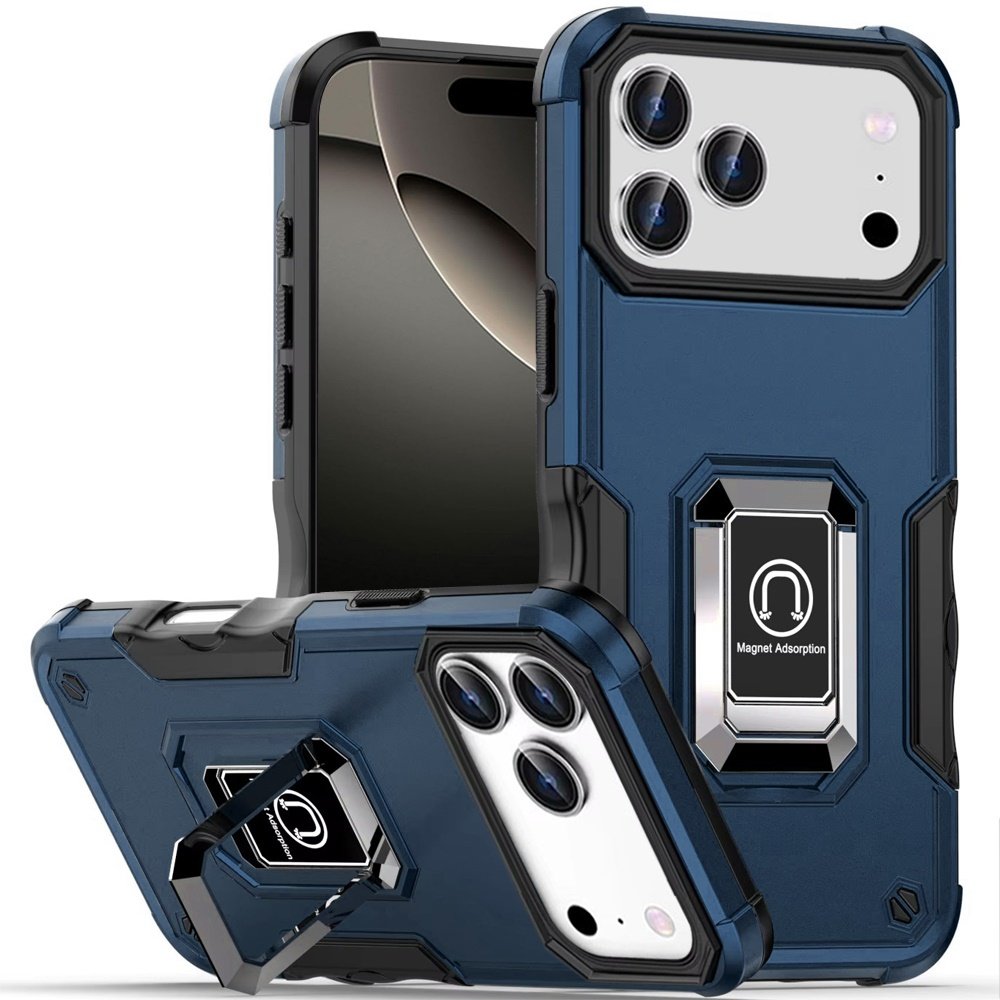 for iphone 17 pro max optimum magnetic ring stand hybrid case cover blue