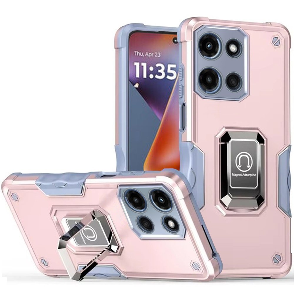 for moto g 5g 2025/2026 g play 2026 optimum magnetic ring stand hybrid case cover rose gold