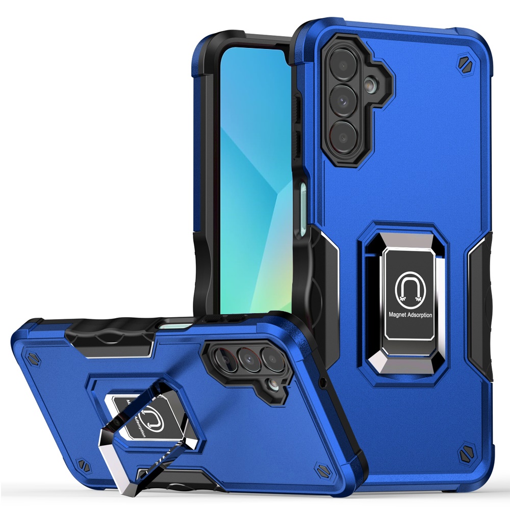 for samsung a16 5g optimum magnetic ring stand hybrid case cover blue
