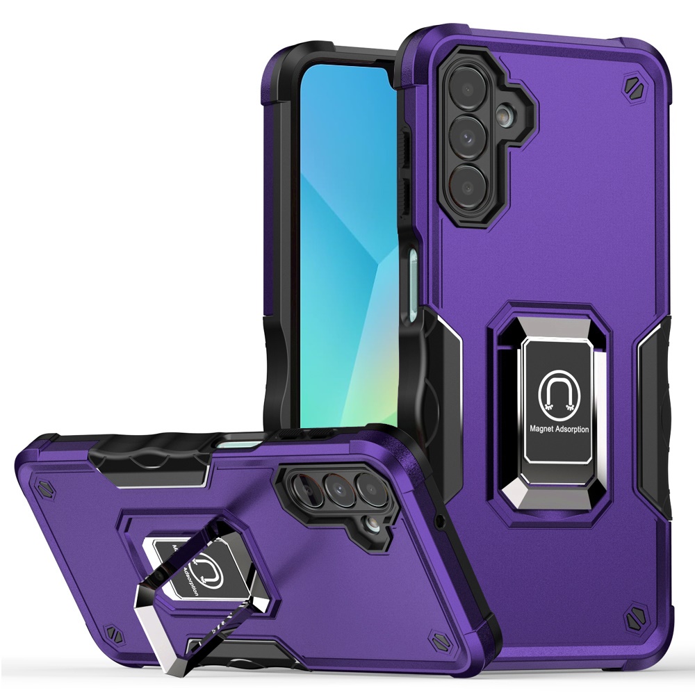 for samsung a16 5g optimum magnetic ring stand hybrid case cover dark purple
