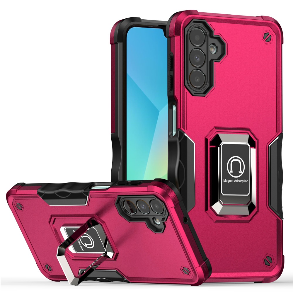 for samsung a16 5g optimum magnetic ring stand hybrid case cover hot pink