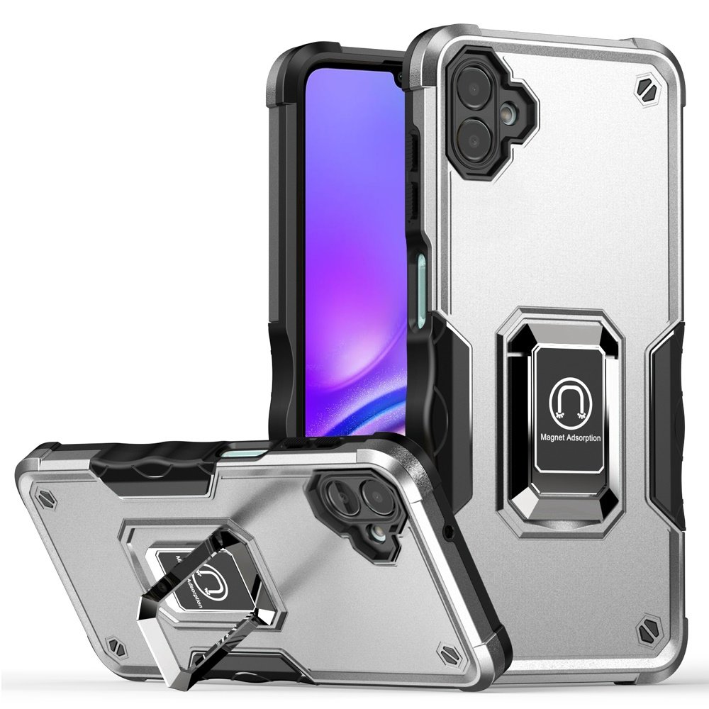 for samsung a06 optimum magnetic ring stand hybrid silver