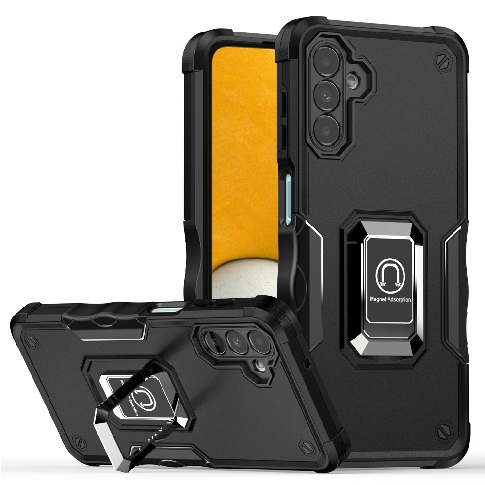 for samsung a13 5g optimum magnetic ring stand hybrid case cover black