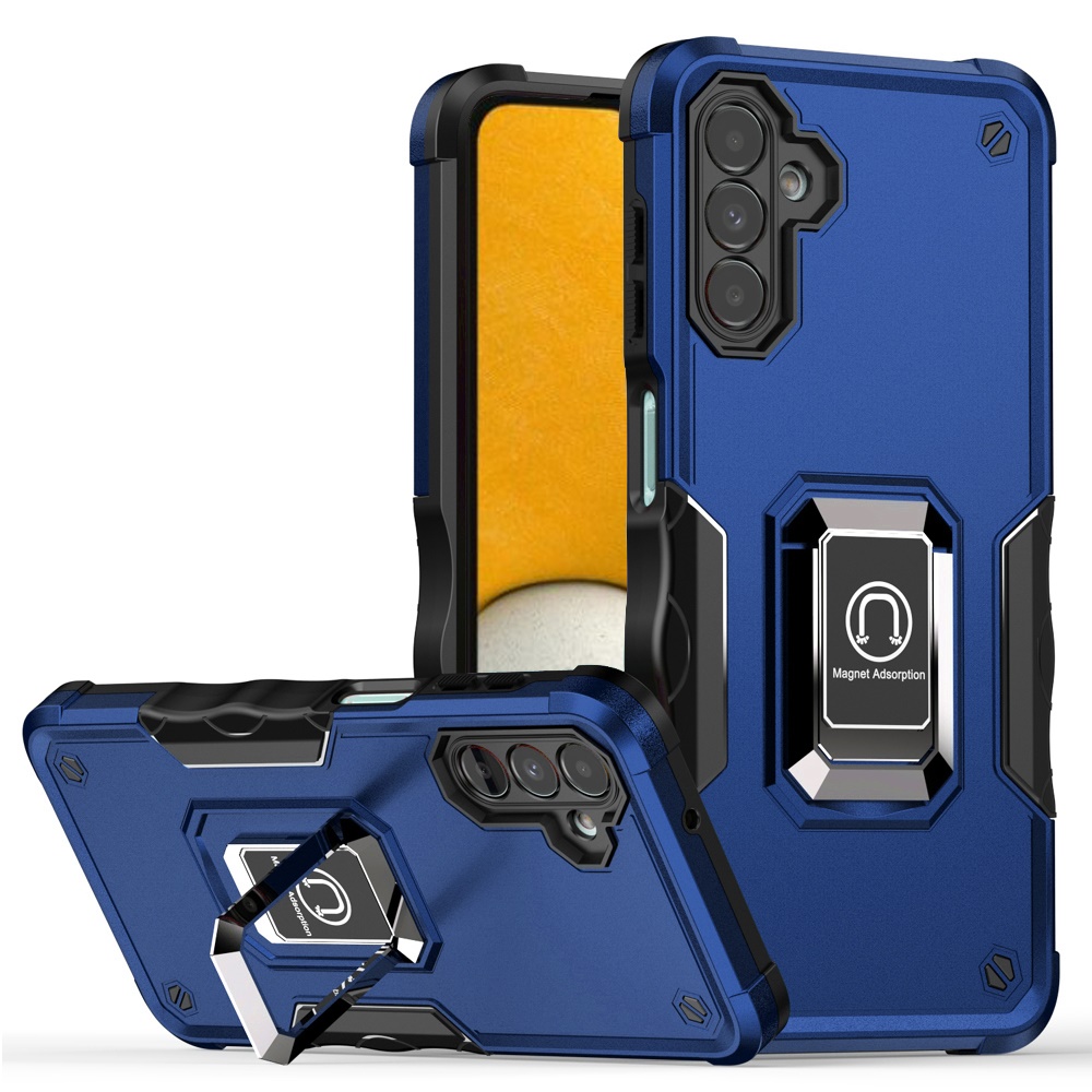 for samsung a13 5g optimum magnetic ring stand hybrid case cover blue