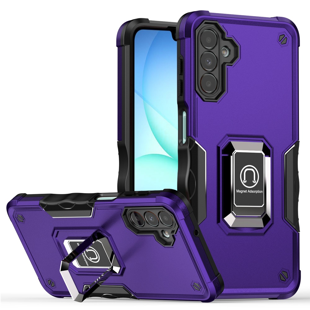 for samsung a17 5g optimum magnetic ring stand hybrid case cover dark purple