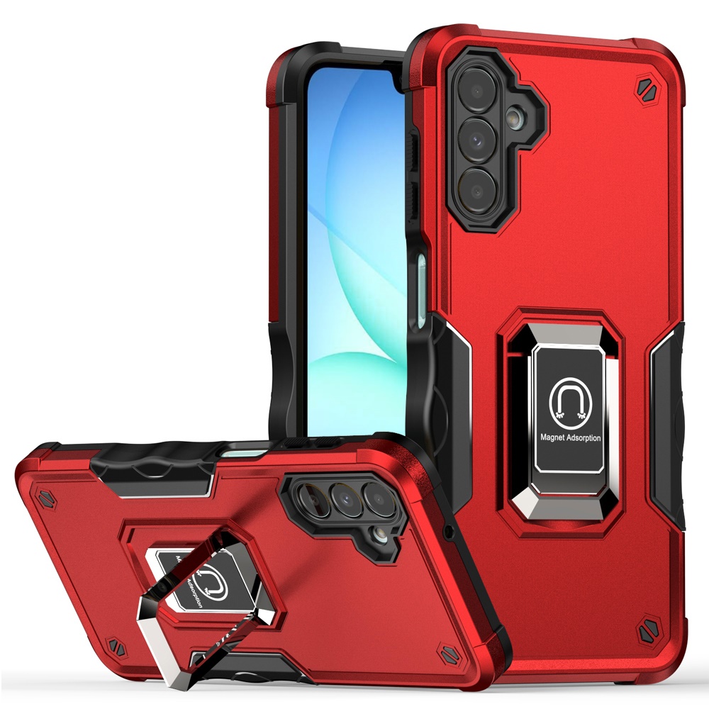 for samsung a17 5g optimum magnetic ring stand hybrid case cover red