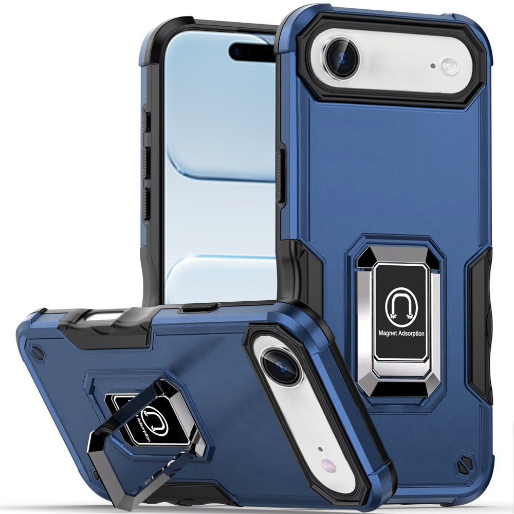 for iphone 17 air optimum magnetic ring stand hybrid case cover blue
