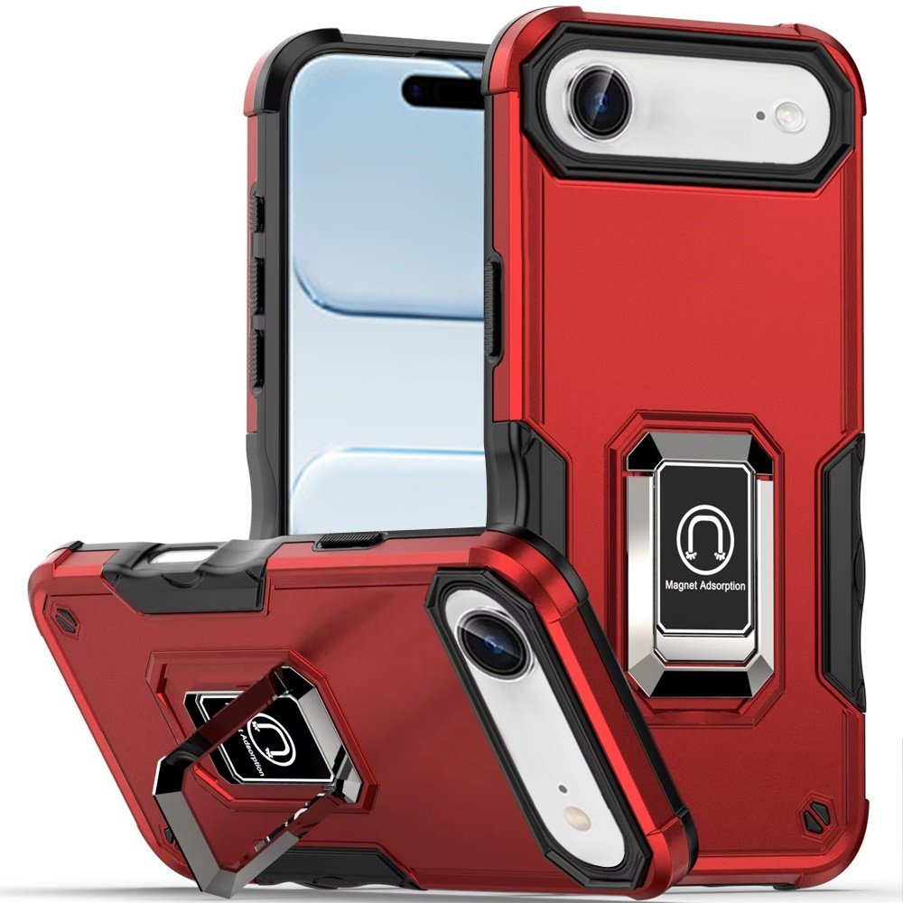 for iphone 17 air optimum magnetic ring stand hybrid case cover red