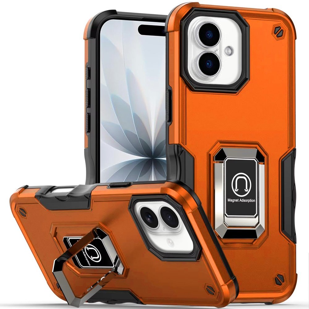 for iphone 17 optimum magnetic ring stand hybrid case cover cosmic orange